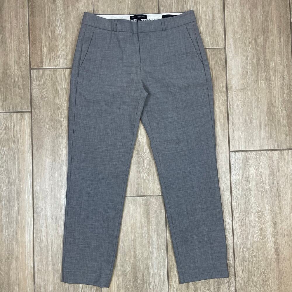 Banana Republic Avery Wool Blend Dress Pants Womens 2 Gray Slim Ankle Work
